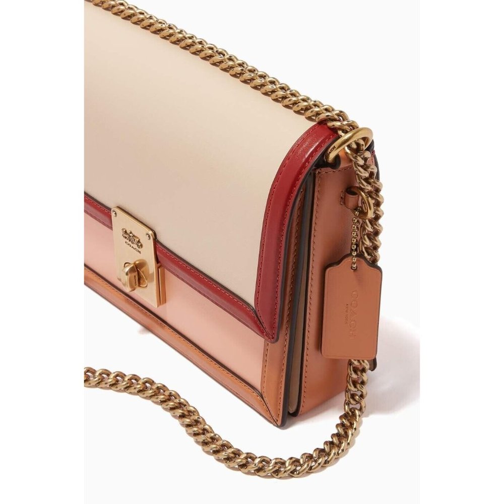 Coach Colorblock Hutton Shoulder Bag Brass/Ivory Blus… Gem